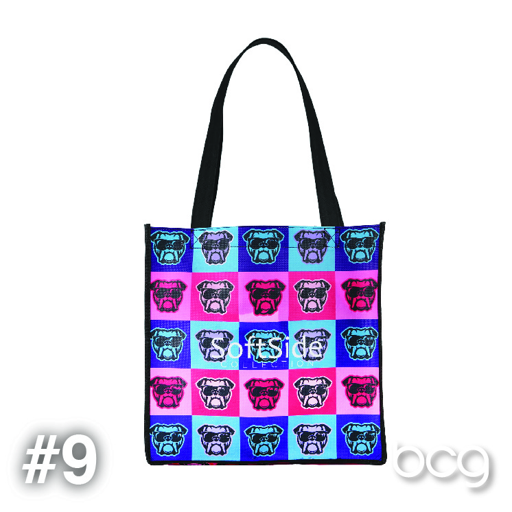 100 GSM PET Tote Bag with Black Gusset & Handles: 13